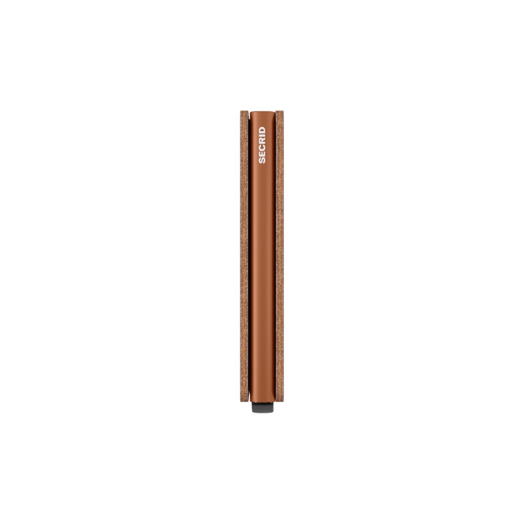 Secrid portafogli compatto in alluminio e pelle "Slimwallet Saffiano" Cuoio SSA.CARAMEL
