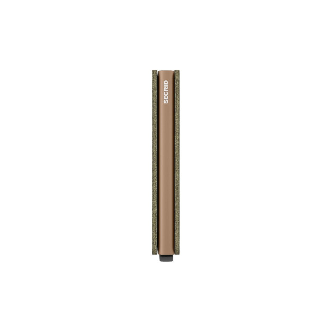 Secrid portafogli compatto in alluminio e pelle "Slimwallet Saffiano" Verde SSA.OLIVE
