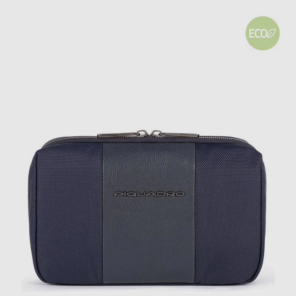 Piquadro astuccio porta cavi in tessuto e pelle "Brief 2 Blu AC5481BR2.BLU