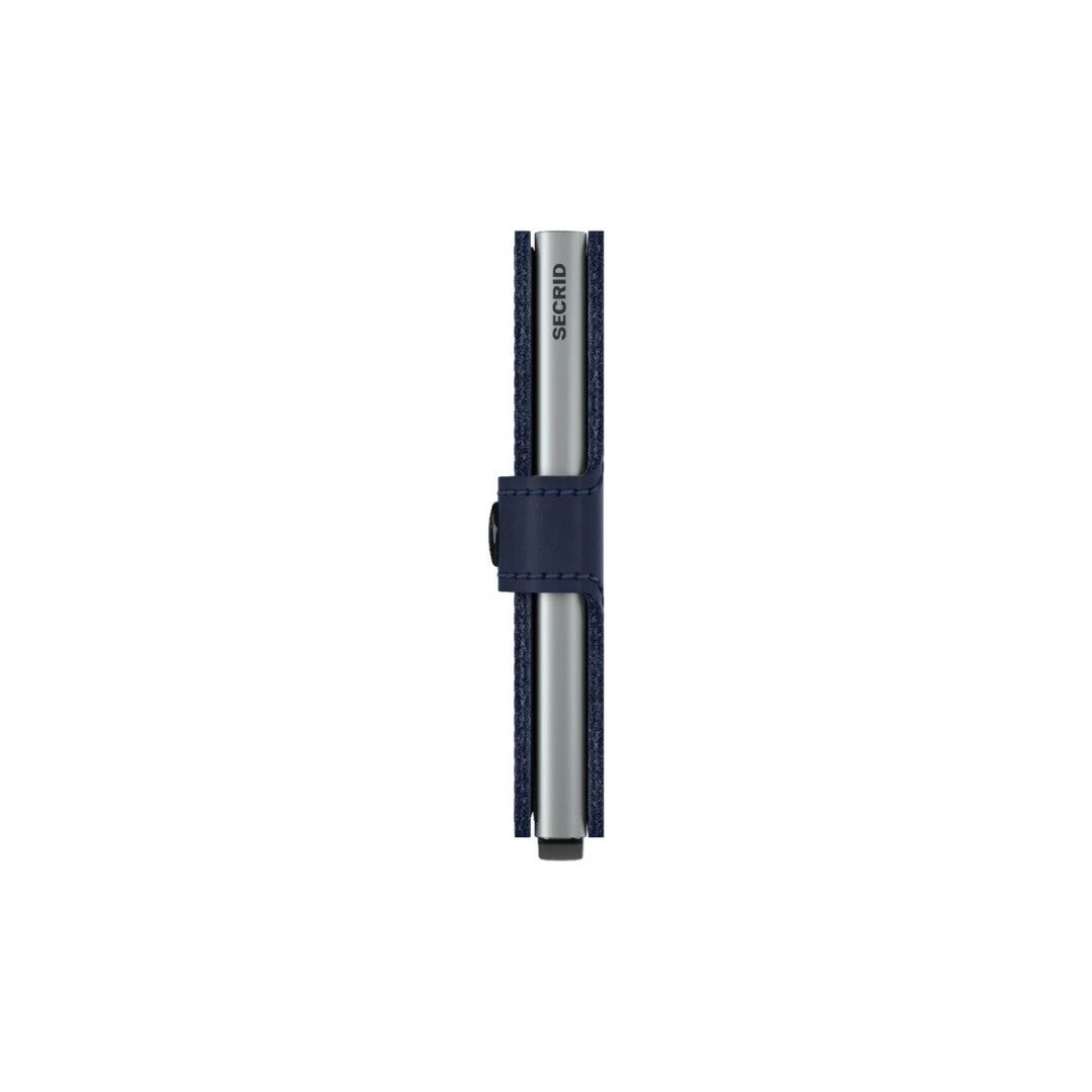 Secrid portafogli compatto in alluminio e pelle "Miniwallet Original" Blu MO.NAVY