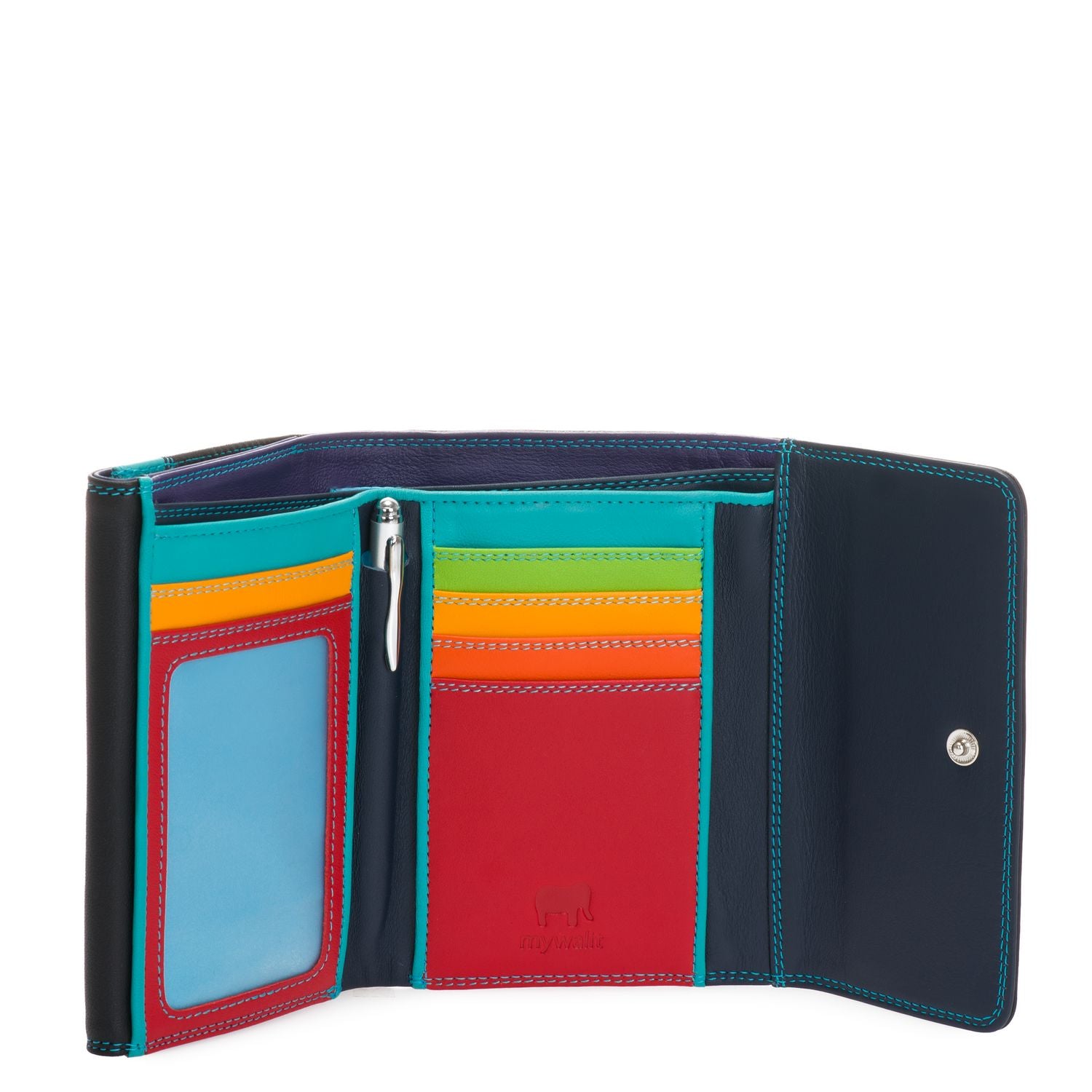 Mywalit portafogli in pelle "Classic" Multicolor 250.4 BLACK/PACE