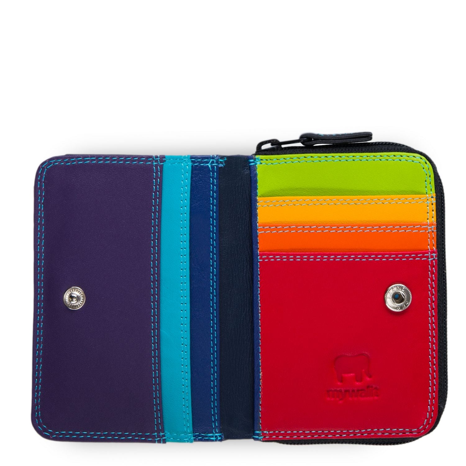 Mywalit portafogli piccolo in pelle "Classic" Multicolor 226.4 BLACK/PACE