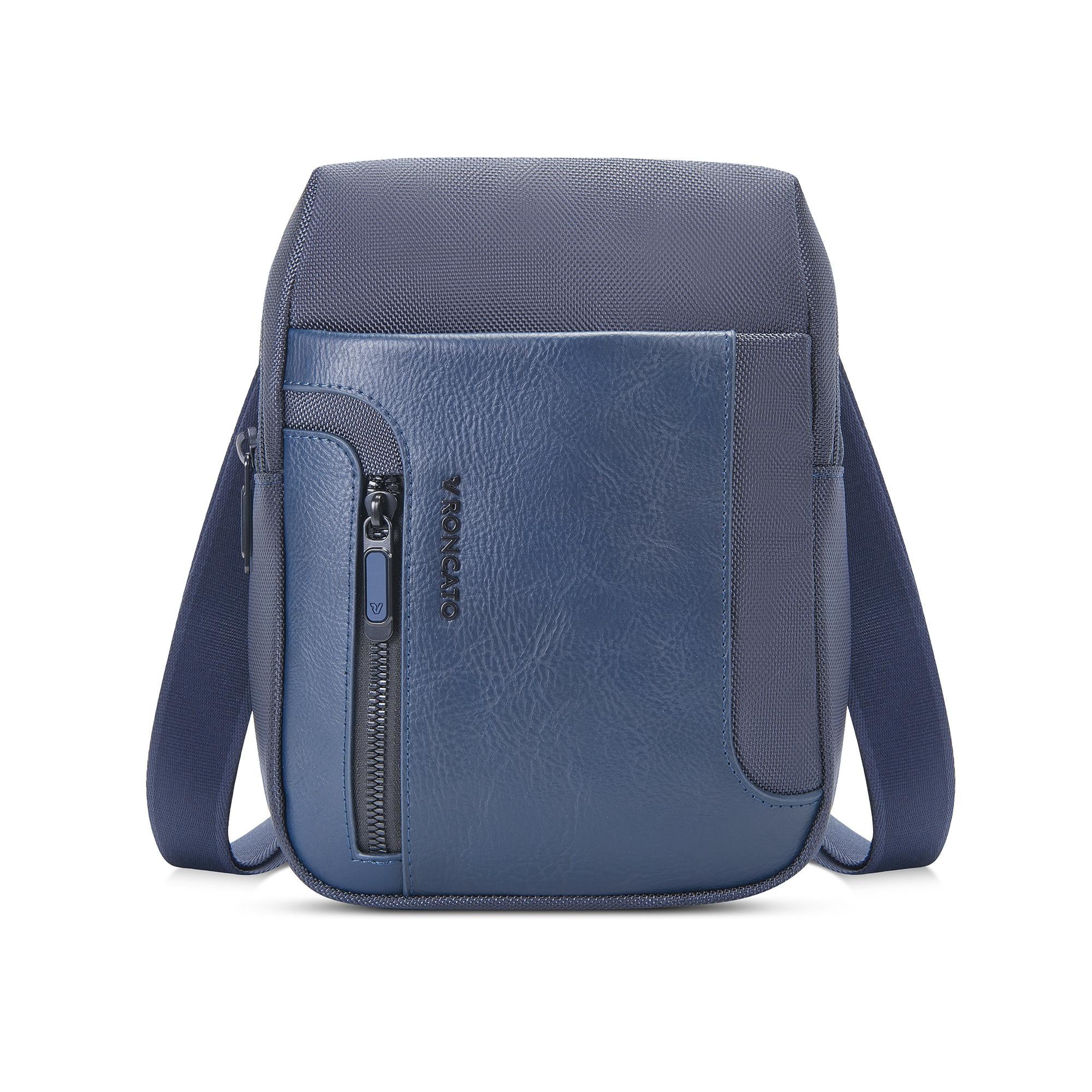 Roncato borsello in tessuto ed ecopelle "Panama 4 Blu 400890.23