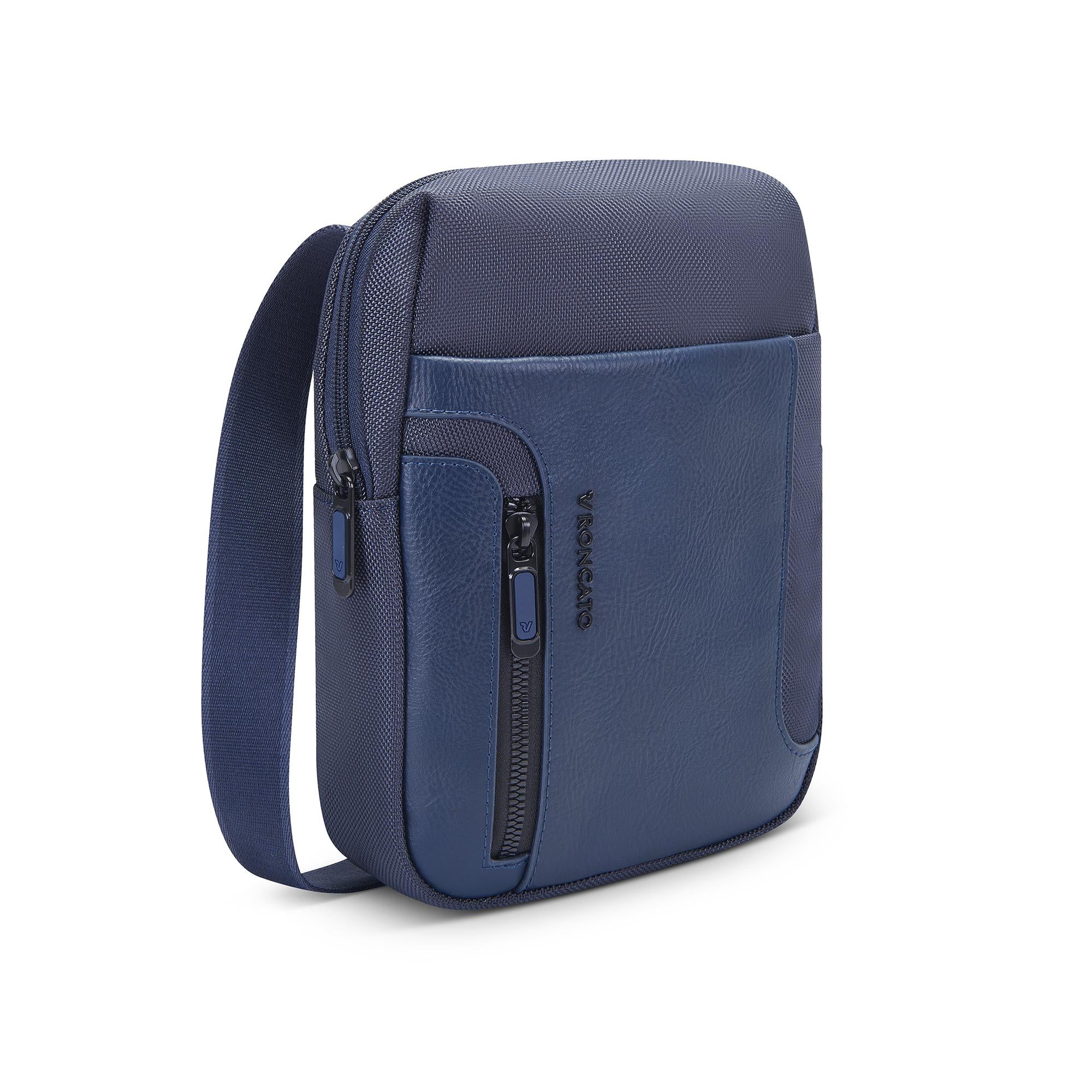 Roncato borsello in tessuto ed ecopelle "Panama 4 Blu 400890.23