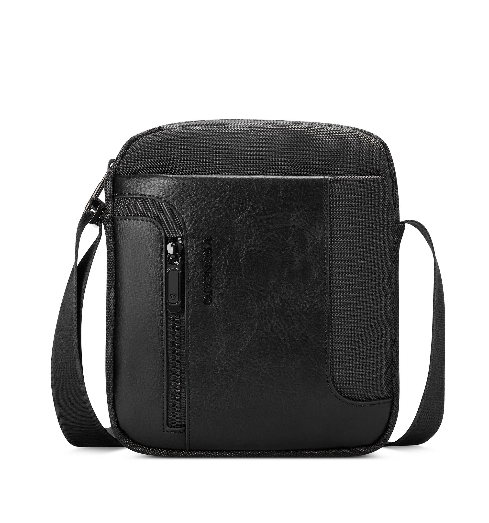 Roncato borsello in tessuto ed ecopelle "Panama 4 Nero 400892.01