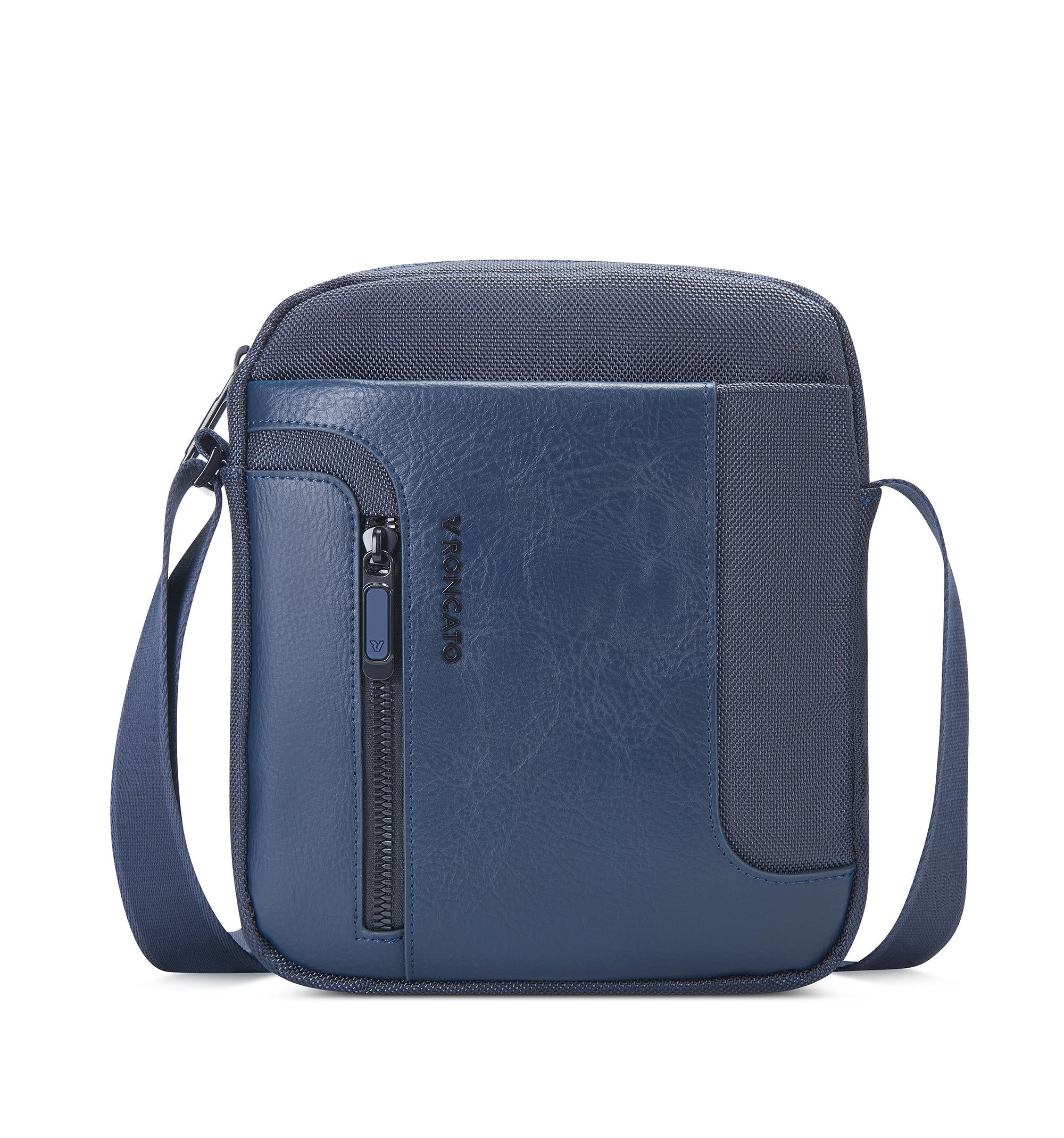 Roncato borsello in tessuto ed ecopelle "Panama 4 Blu 400892.23