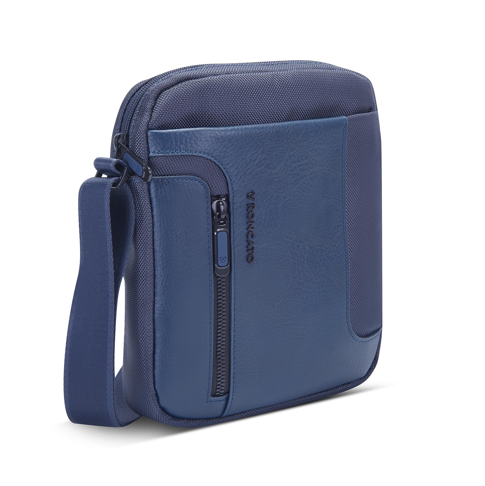 Roncato borsello in tessuto ed ecopelle "Panama 4 Blu 400892.23