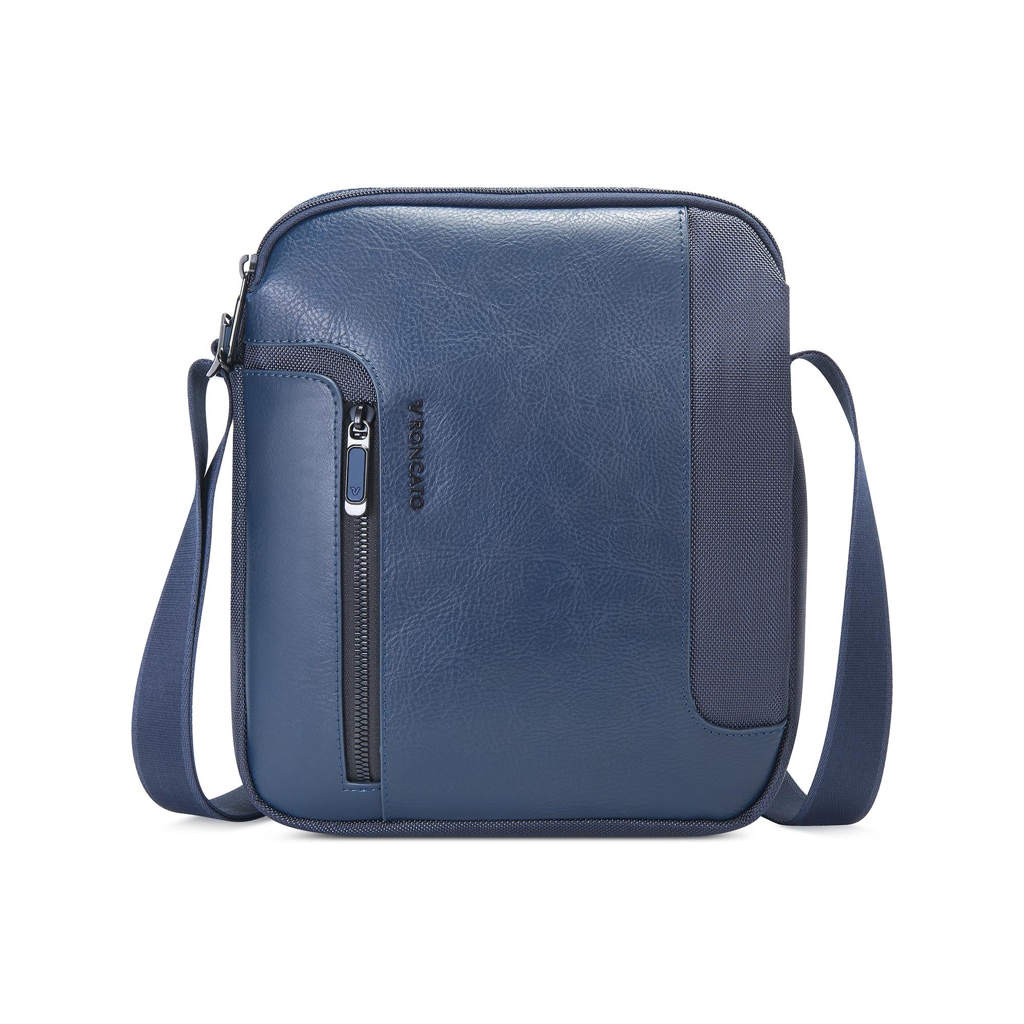 Roncato borsello in tessuto ed ecopelle "Panama 4 Blu 400894.23