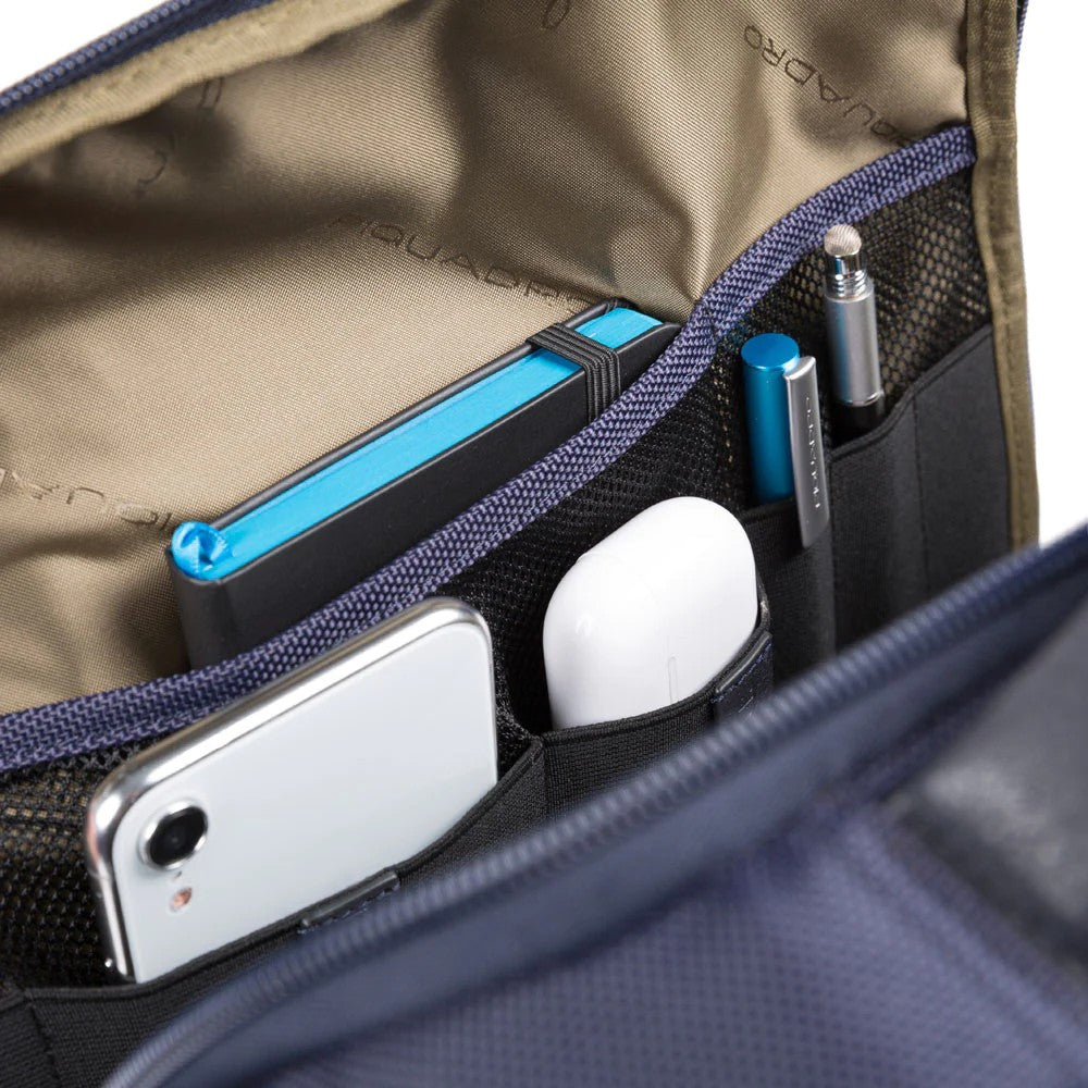 Piquadro zaino in tessuto e pelle "Brief 2 Blu CA4818BR2.BLU