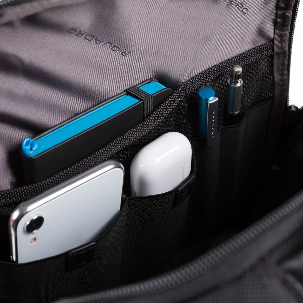 Piquadro zaino in tessuto e pelle "Brief 2 Nero CA4818BR2.N