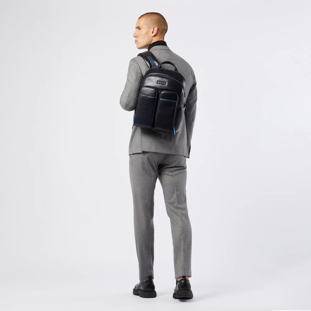 Piquadro zaino in pelle "Blue Square Revamp" CA5574B2V.BLU