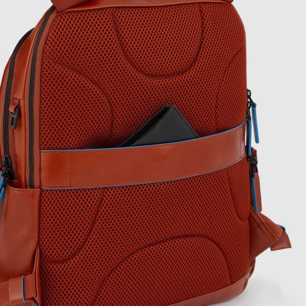 Piquadro zaino in pelle "Blue Square Revamp" Marrone CA5574B2V.MO