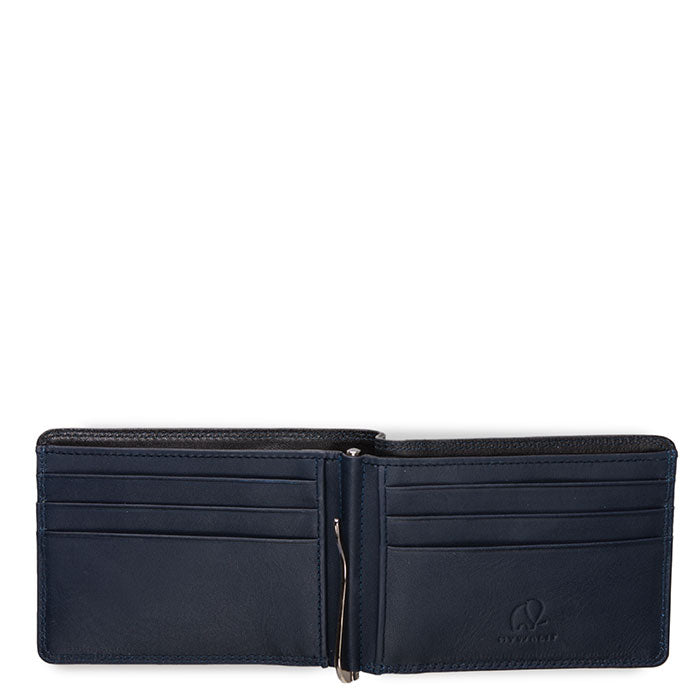 Mywalit portafogli con molletta in pelle "Mens Range" Multicolor 4004.138 BLACK/BLUE