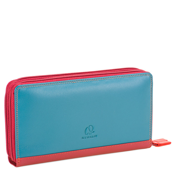 Mywalit portafogli doppia zip in pelle "Classic" Multicolor 375.163 VESUVIO