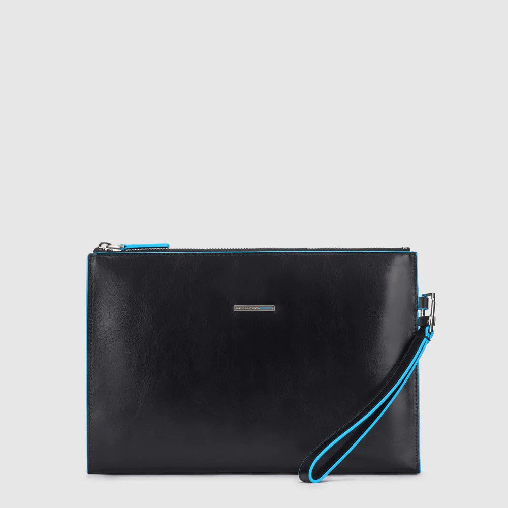 Piquadro pochette in pelle "Blue Square" Nero AC5099B2.N