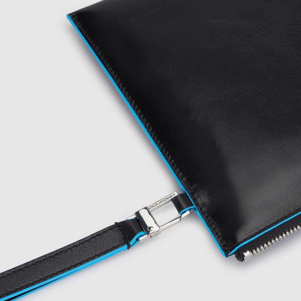 Piquadro pochette in pelle "Blue Square" Nero AC5099B2.N