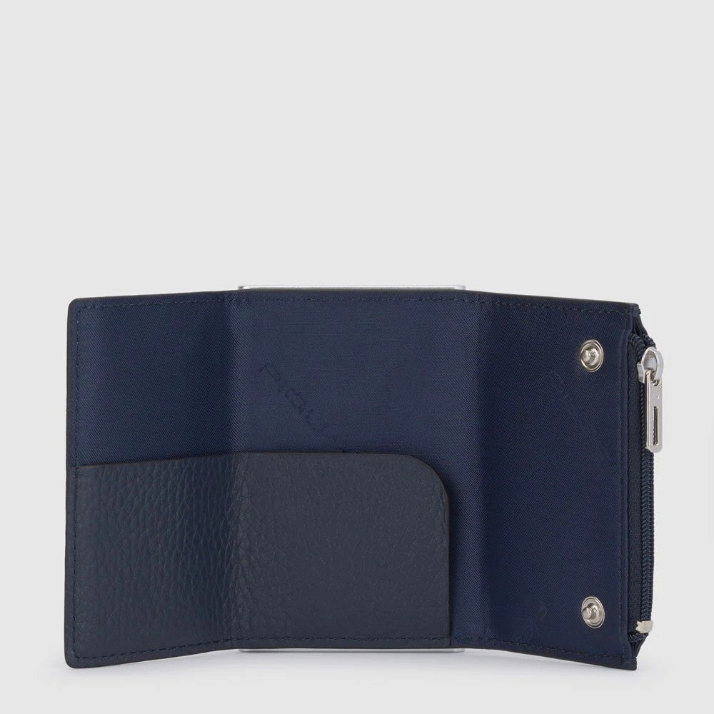 Piquadro portafogli compatto in metallo e pelle "Modus Special" Blu PP5585MOSR.BLU