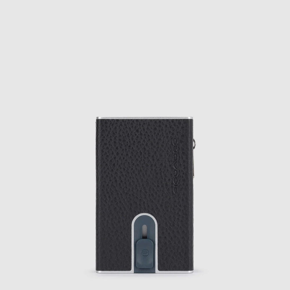 Piquadro portafogli compatto in metallo e pelle "Modus Special" Nero PP5585MOSR.N