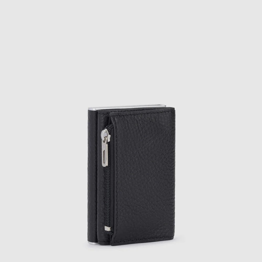 Piquadro portafogli compatto in metallo e pelle "Modus Special" Nero PP5585MOSR.N