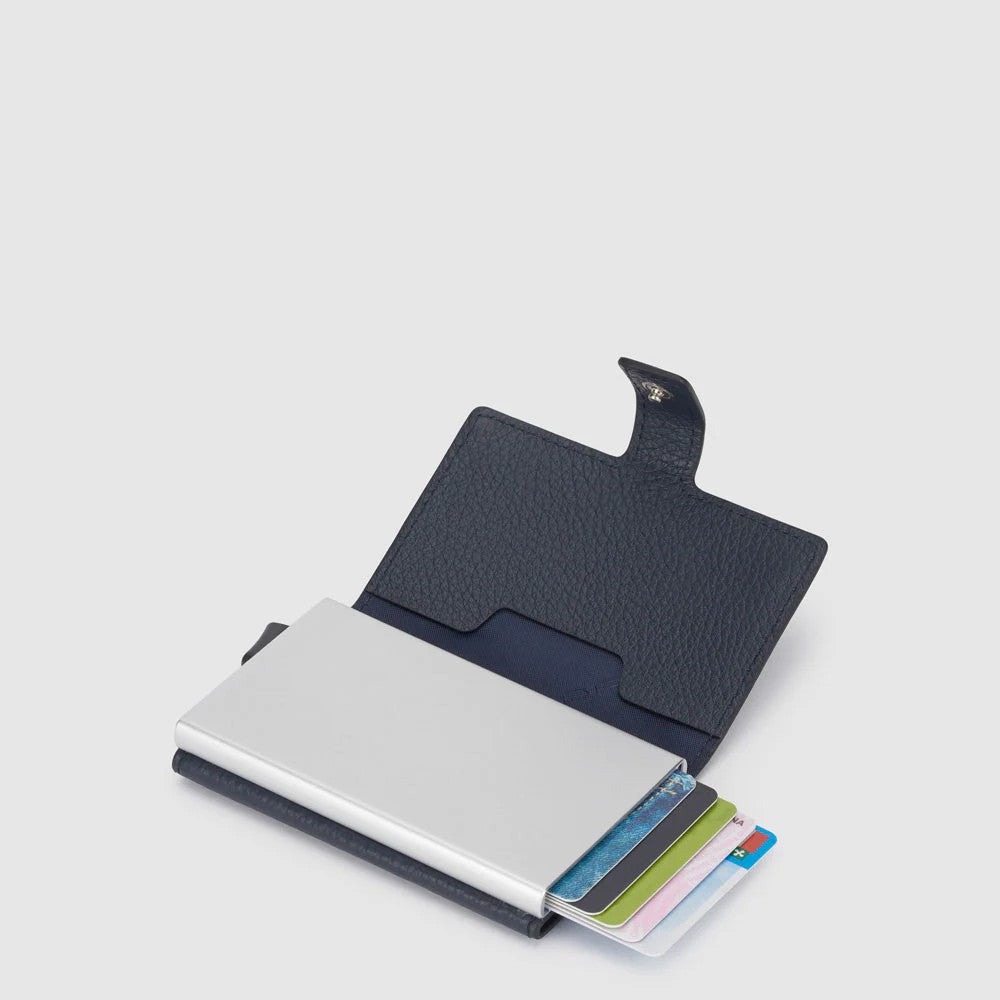 Piquadro portafogli compatto in metallo e pelle "Modus Special" Blu PP5649MOSR.BLU