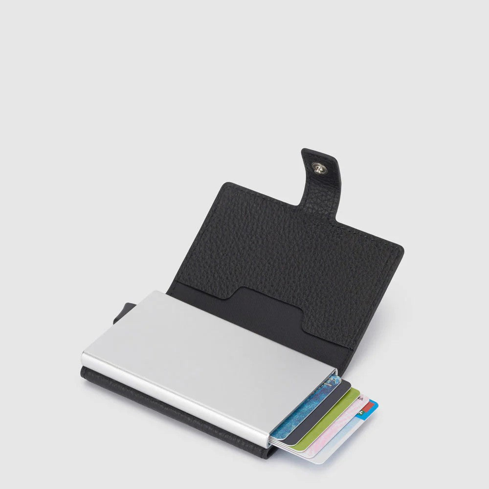 Piquadro portafogli compatto in metallo e pelle "Modus Special" Nero PP5649MOSR.N