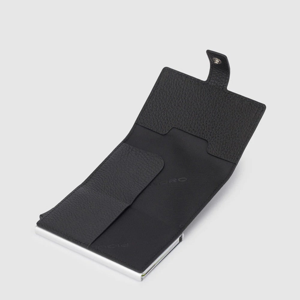 Piquadro portafogli compatto in metallo e pelle "Modus Special" Nero PP5649MOSR.N