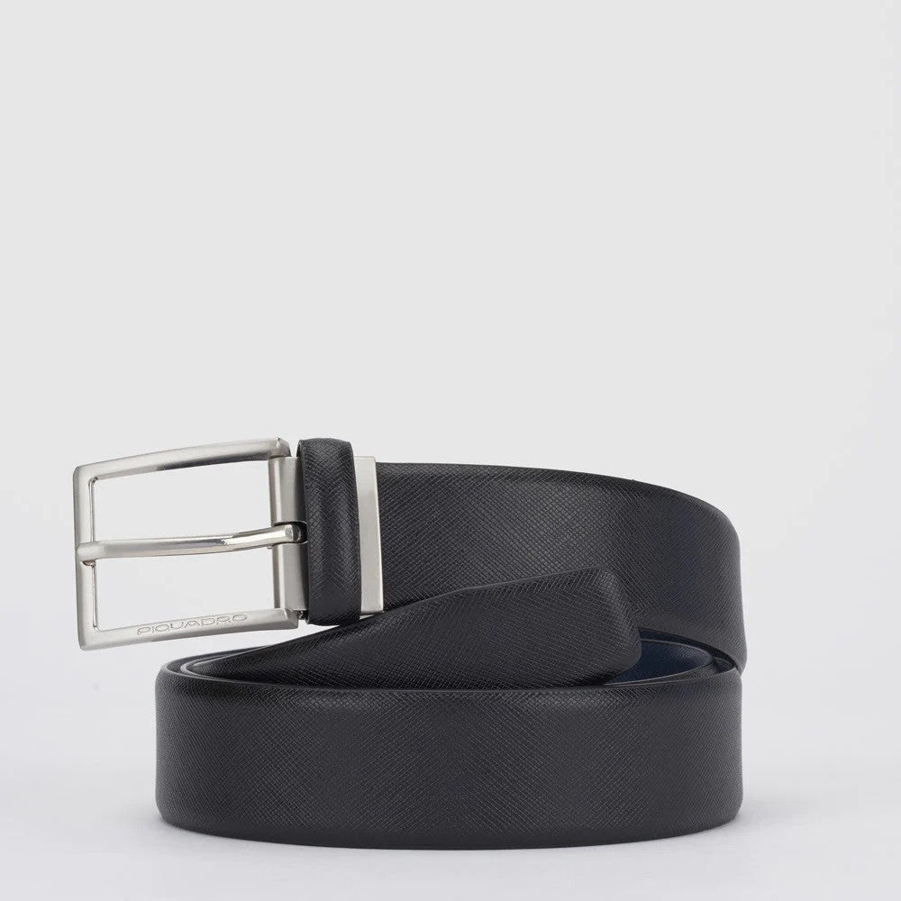 Piquadro cintura reversibile in pelle "C86" Nero/blu CU5922C86.NBLU