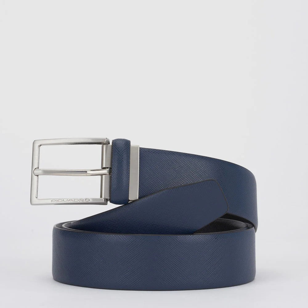 Piquadro cintura reversibile in pelle "C86" Nero/blu CU5922C86.NBLU