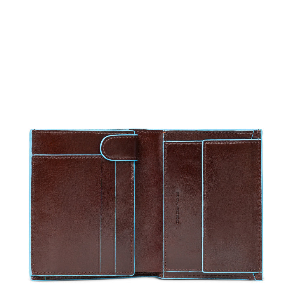 Piquadro portafogli verticale in pelle "B2 - Blue Square" Marrone PU1740B2R.MO