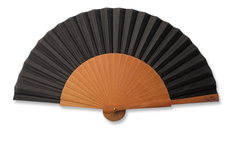Vera Pilo ventaglio in tessuto e legno "Mini Ecololo" Nero MINI ECOLOLO.NOIR
