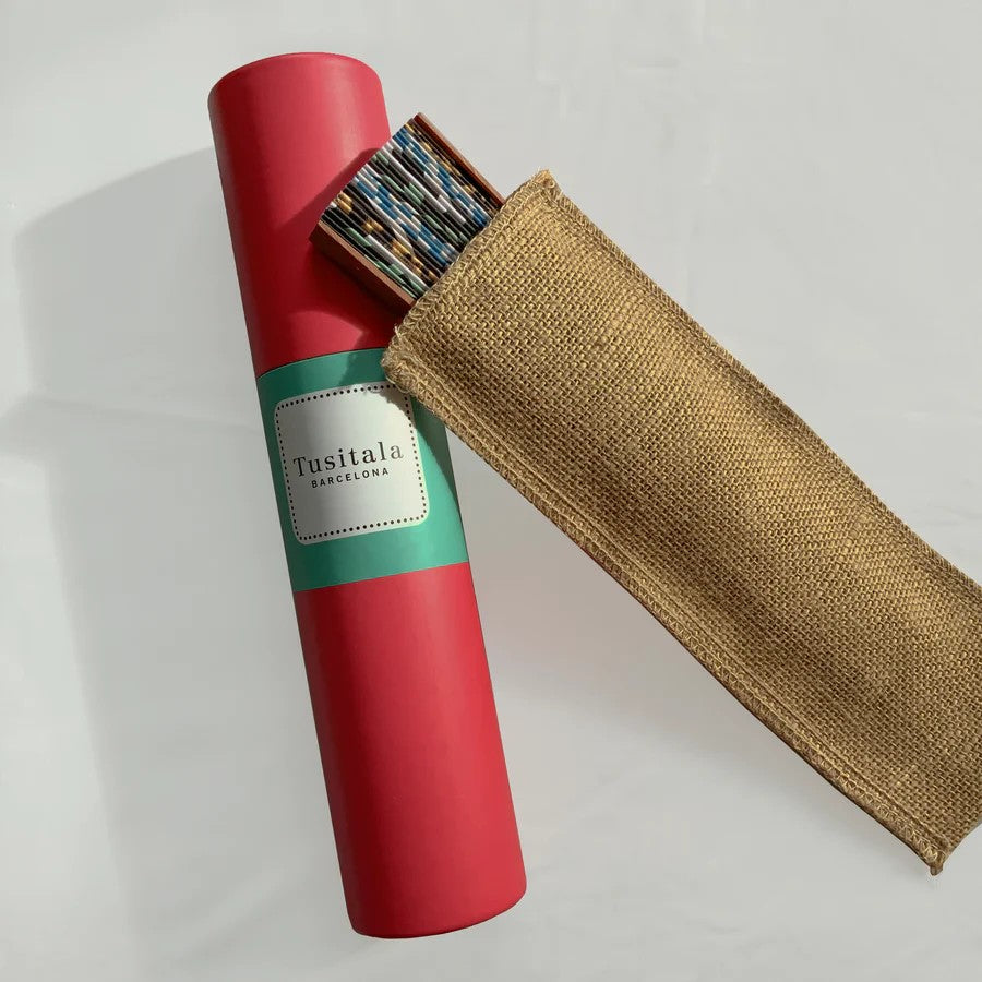 Tusitala ventaglio in tessuto e legno "Geometries" Multicolor LUNARES