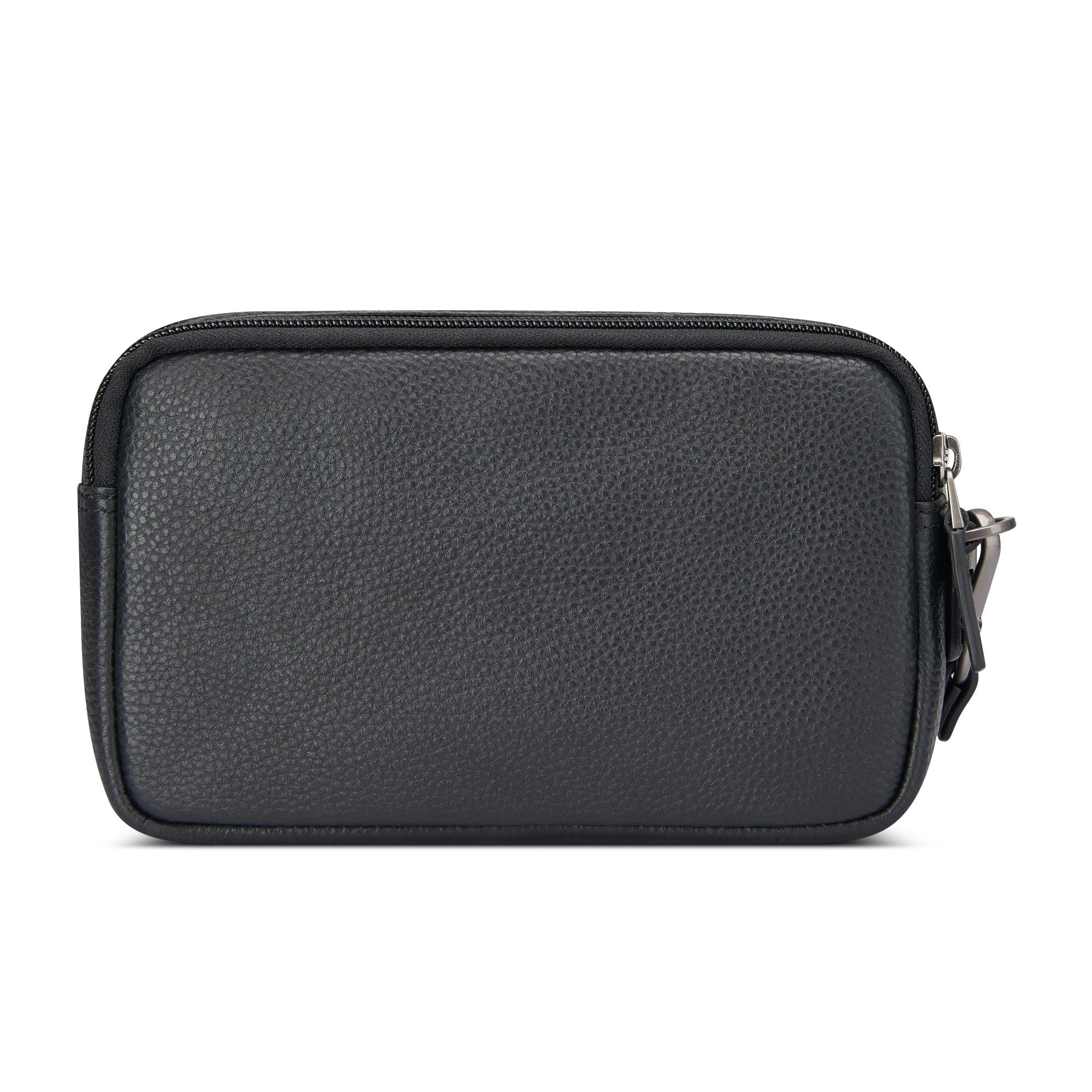 Roncato pochette 2 zip in pelle "Alaska" Nero 412422.01