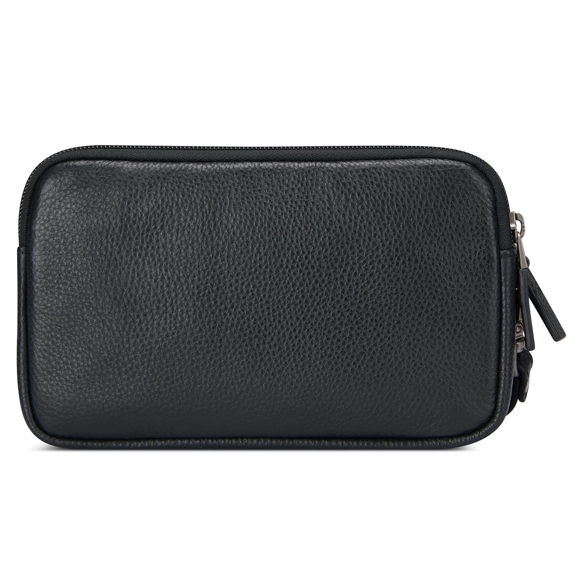 Roncato pochette 3 zip in pelle "Alaska" Nero 412423.01
