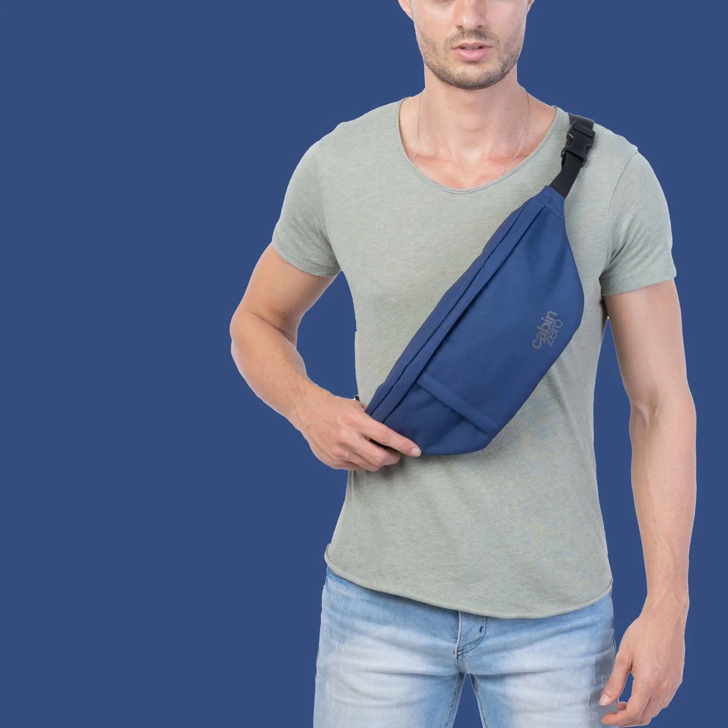 Cabin Zero marsupio in tessuto "Hip Pack" Blu CZ20.1205 NAVY