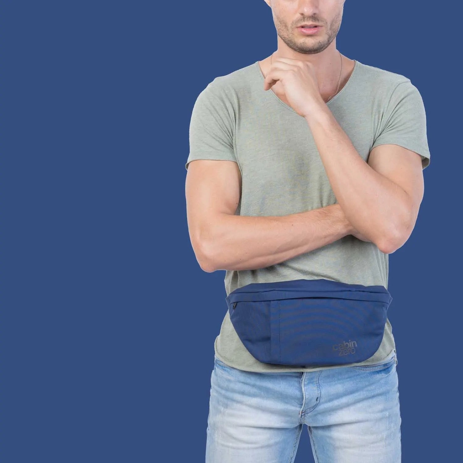Cabin Zero marsupio in tessuto "Hip Pack" Blu CZ20.1205 NAVY