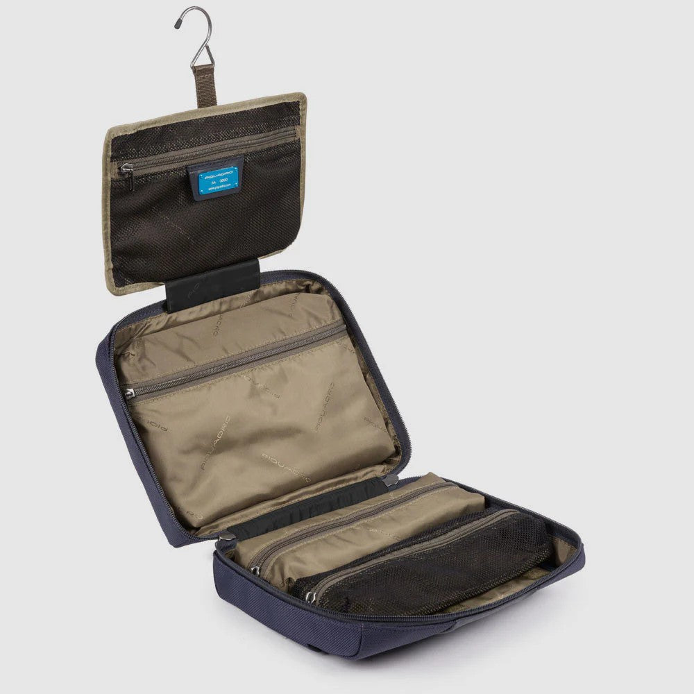 Piquadro beauty case in tessuto e pelle "Brief 2 Blu BY3058BR2.BLU