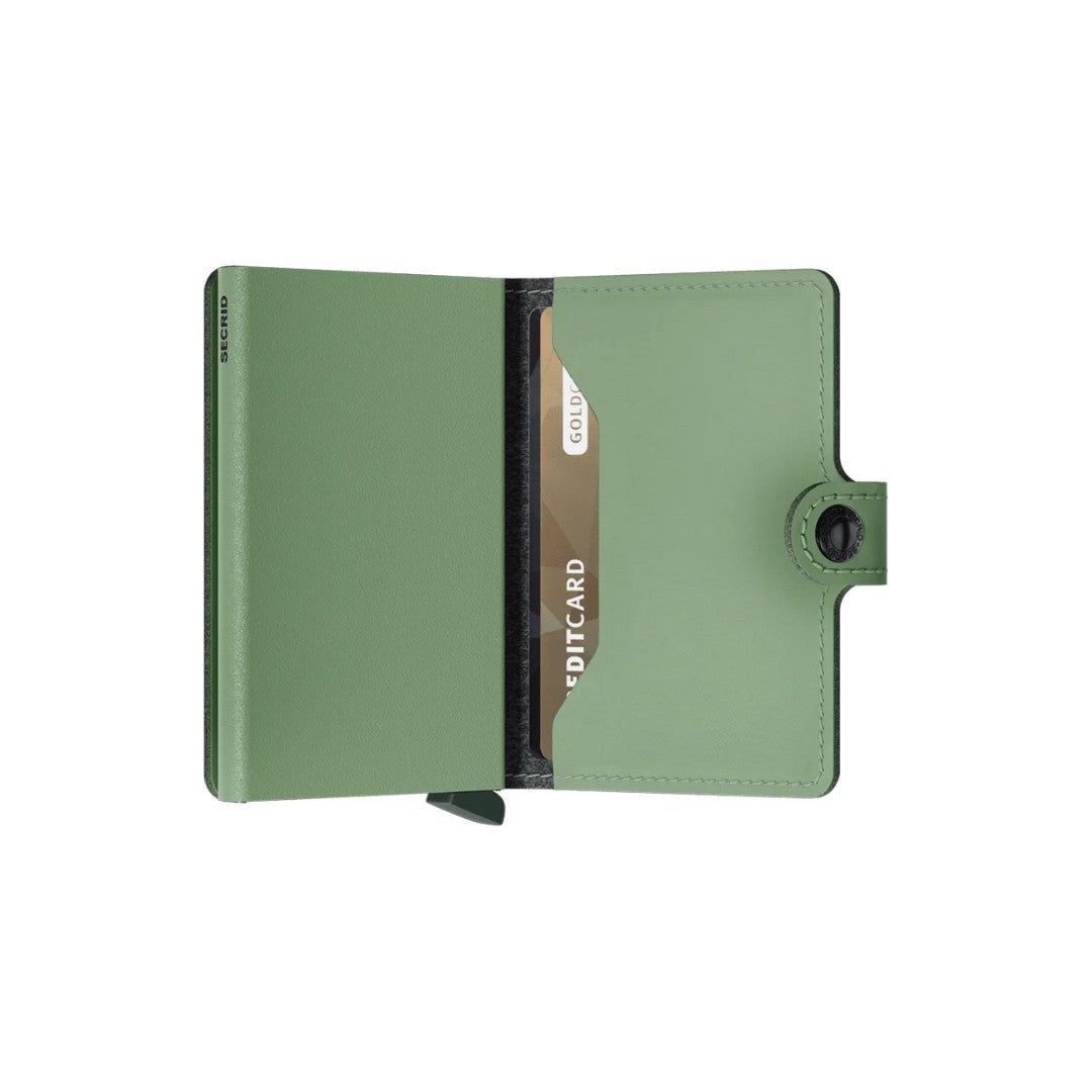 Secrid portafogli compatto in alluminio ed ecopelle "Miniwallet Yard Power" Verde MYP.PISTACHIO