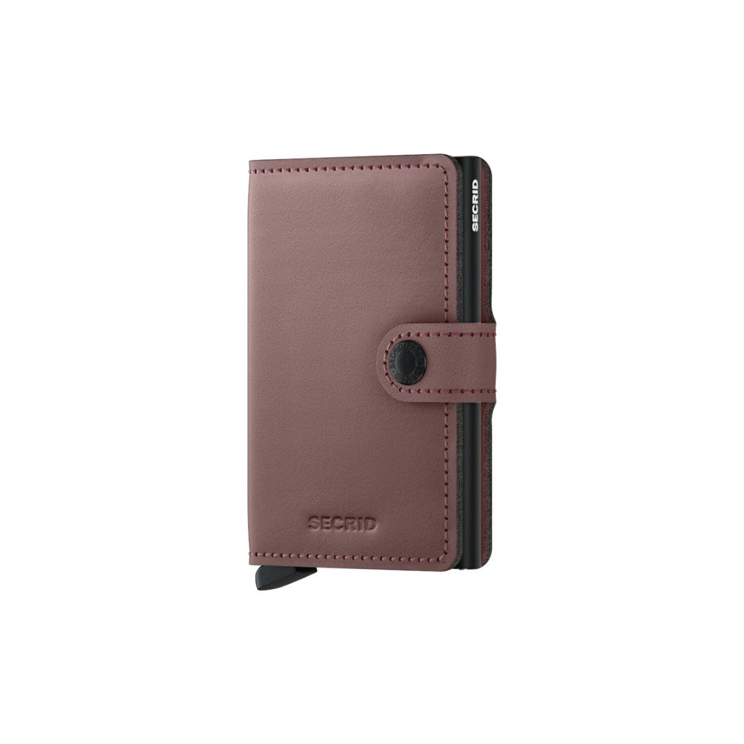 Secrid portafogli compatto in alluminio e pelle "Miniwallet Matte" Rosa MM.ROSE