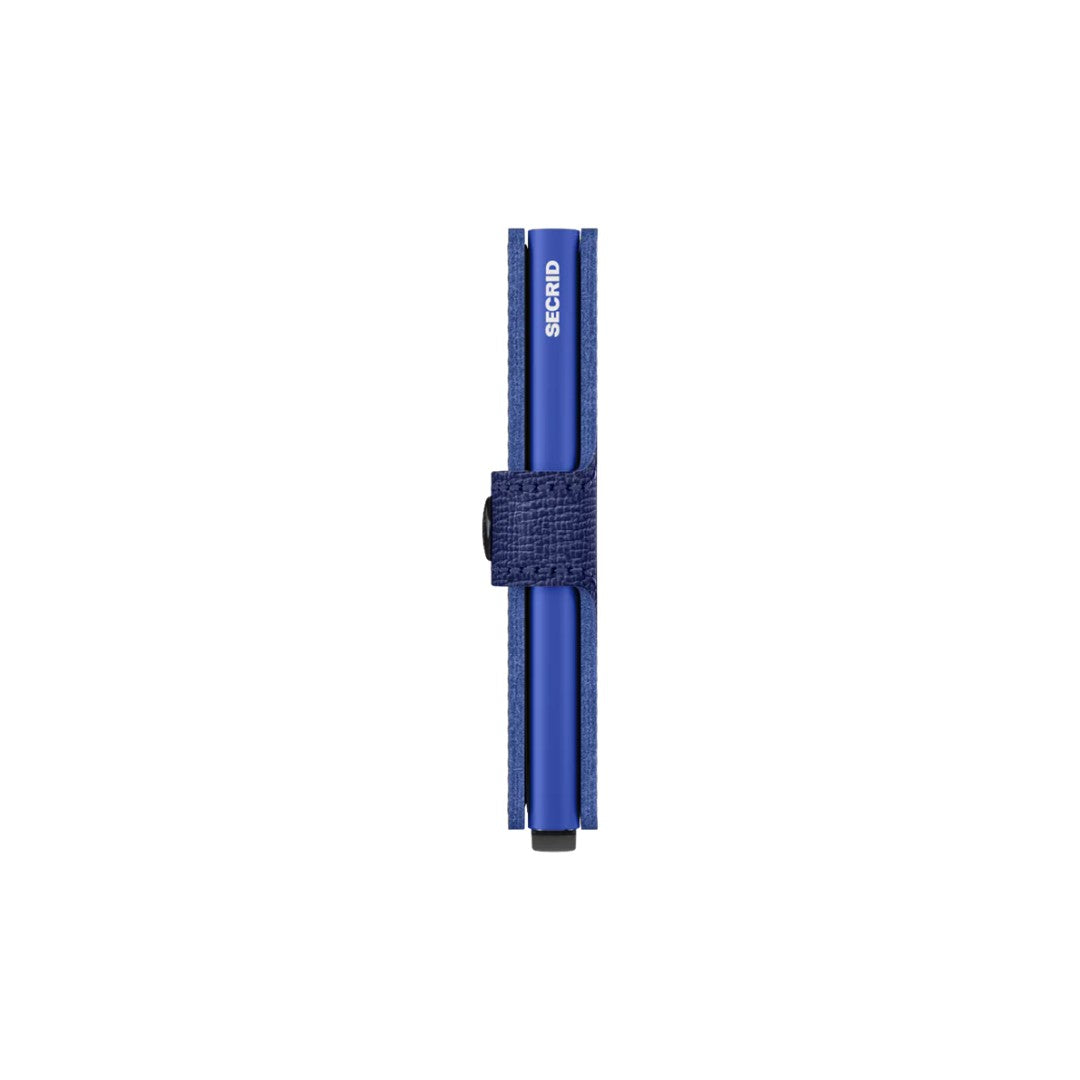 Secrid portafogli compatto in alluminio e pelle "Miniwallet Crisple" Blu MC.COBALT