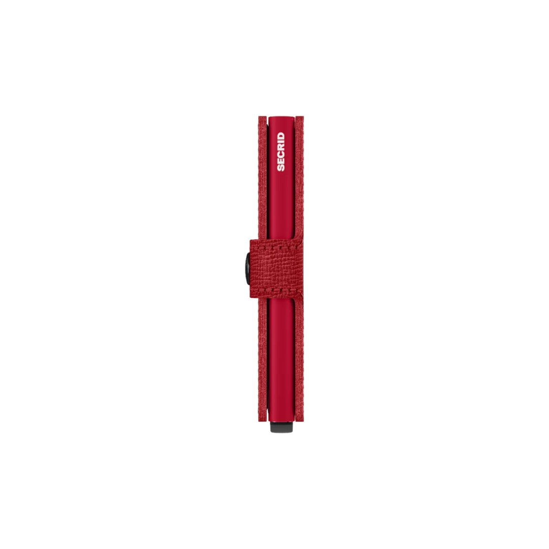 Secrid portafogli compatto in alluminio e pelle "Miniwallet Crisple" Rosso MC.LIPSTICK
