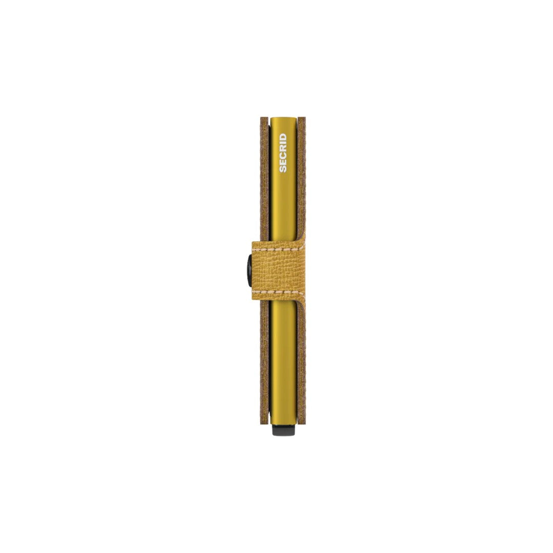 Secrid portafogli compatto in alluminio e pelle "Miniwallet Crisple" Giallo MC.OCHRE