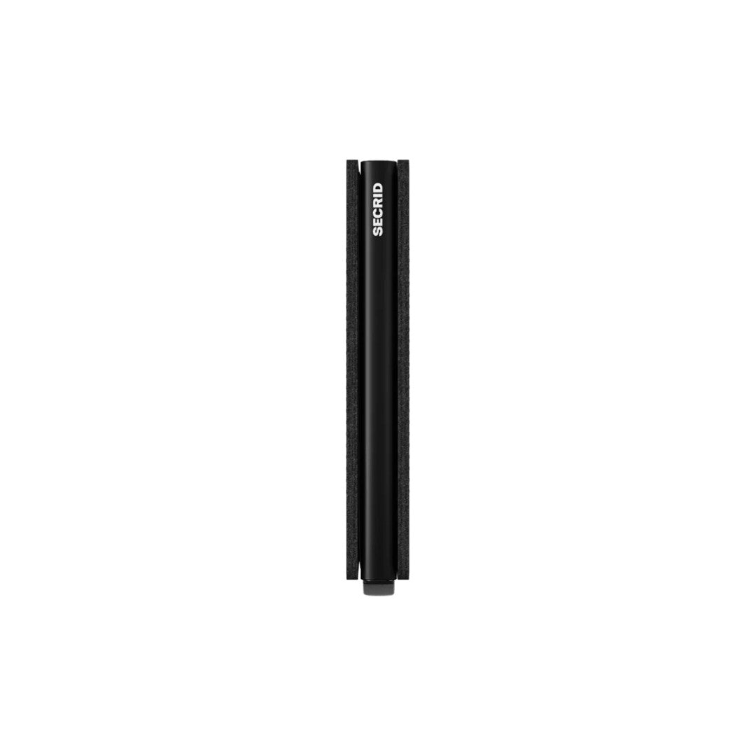 Secrid portafogli compatto in alluminio e pelle "Slimwallet Carbon Cool" Nero SCA.BLACK