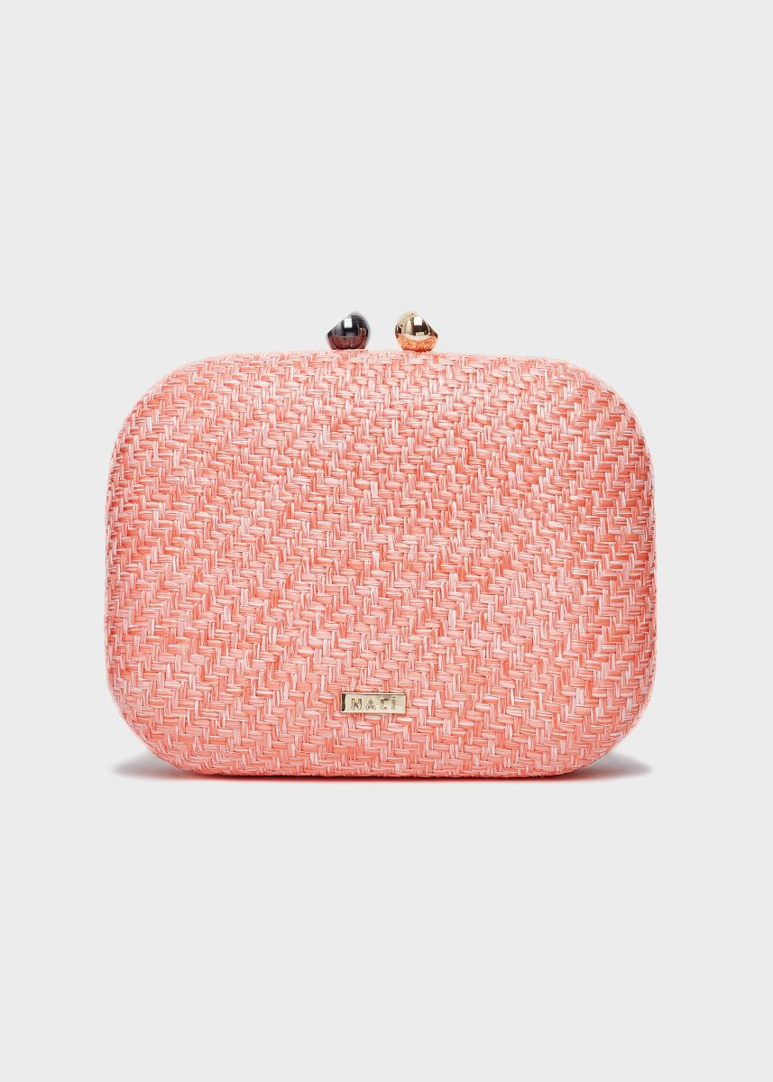 Nalì clutch in raffia "Kara" Arancione WIPC0095.ARANCIO
