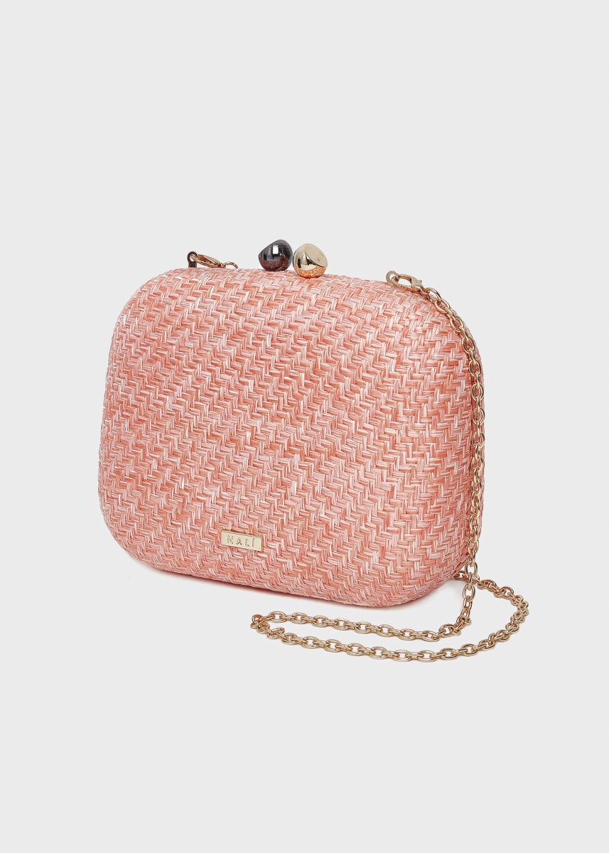 Nalì clutch in raffia "Kara" Arancione WIPC0095.ARANCIO