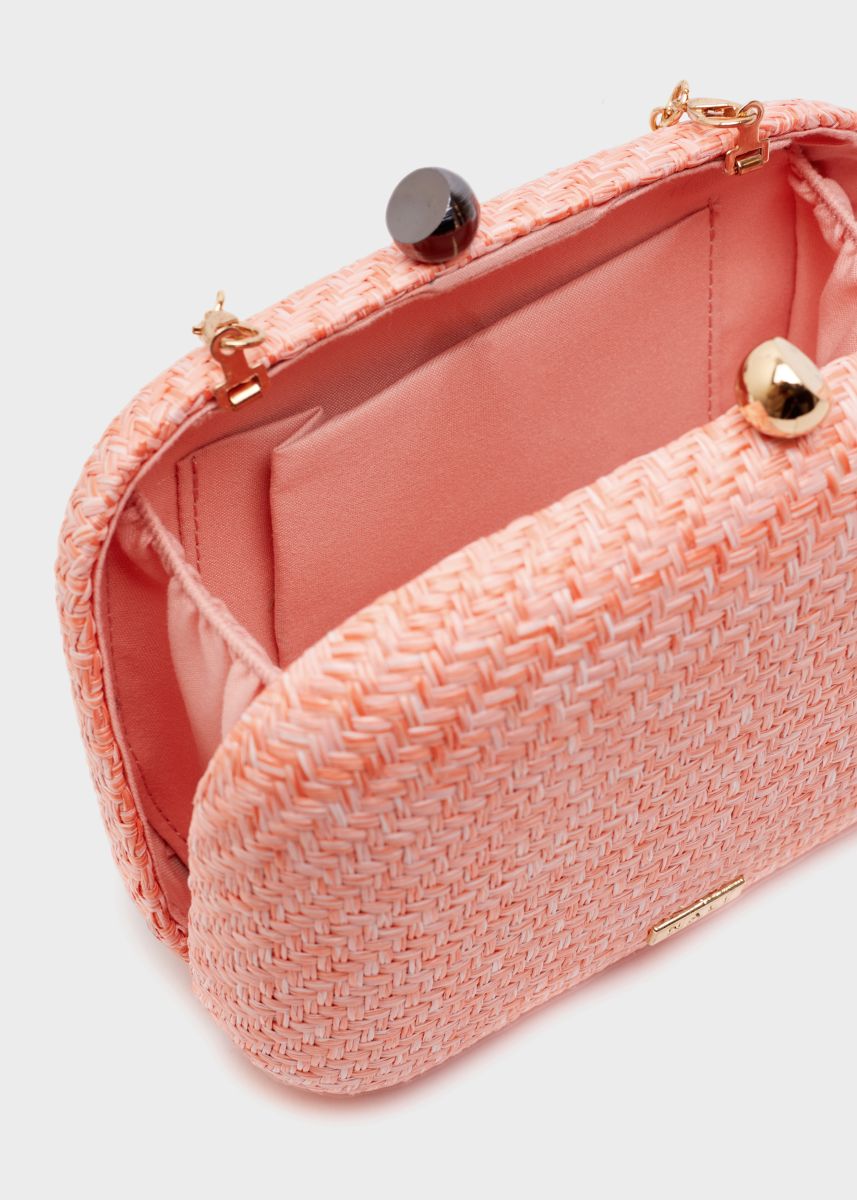 Nalì clutch in raffia "Kara" Arancione WIPC0095.ARANCIO