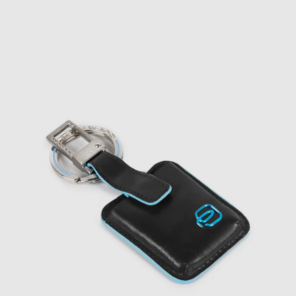 Piquadro portachiavi connequ in pelle "B2 - Blue Square" Nero AC3954B2.N