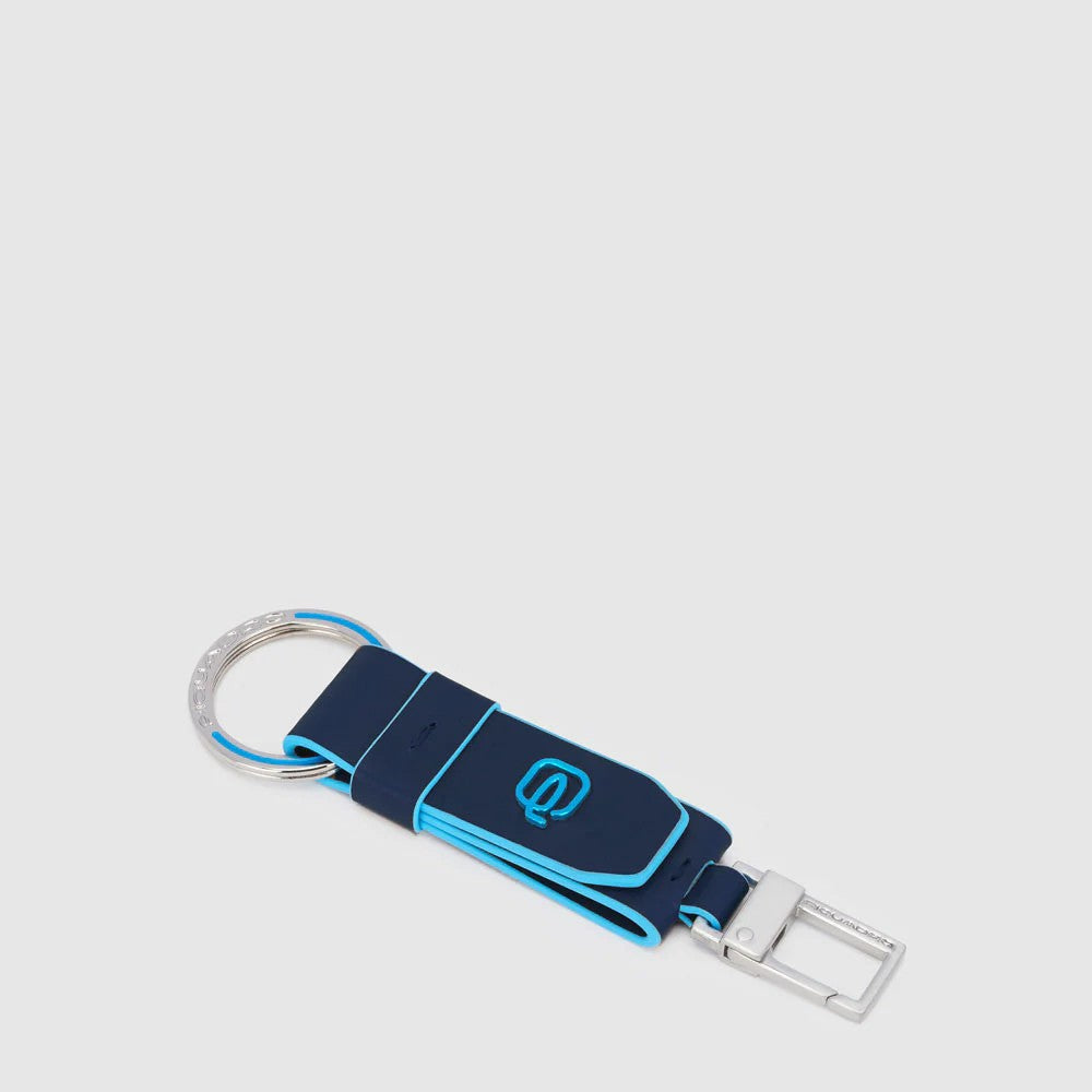 Piquadro portachiavi ciondolo in pelle "Blue Square" PC3751B2.BLU2
