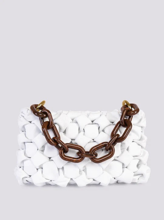 Bimor borsa a tracolla in pelle "Curly" Bianco 3659.MILKY WHITE