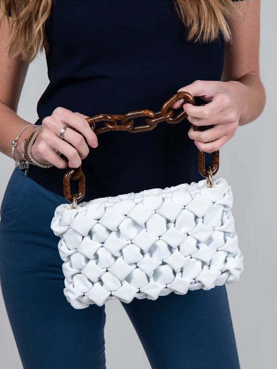 Bimor borsa a tracolla in pelle "Curly" Bianco 3659.MILKY WHITE