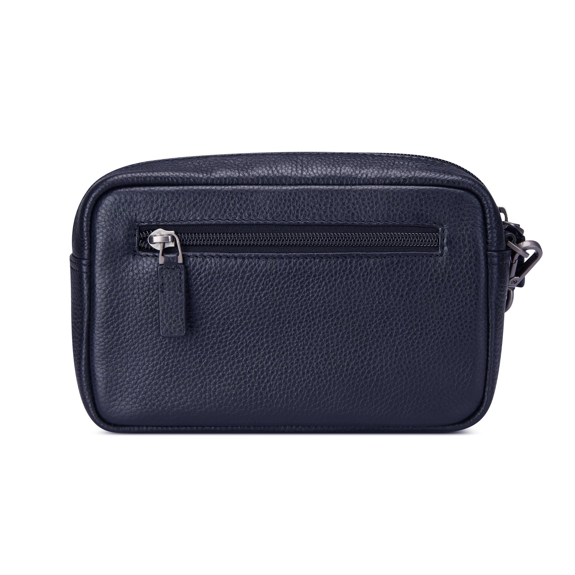 Roncato pochette 1 zip in pelle "Alaska" Blu 412421.23 NAVY